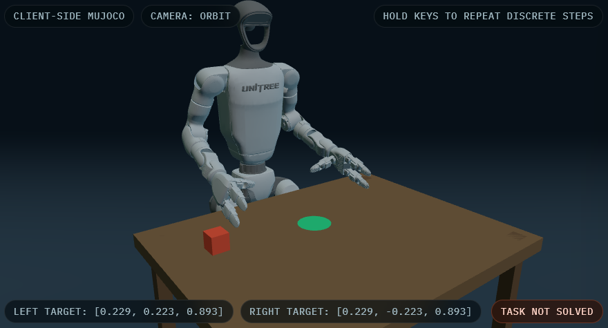 Unitree G1 cube task simulation